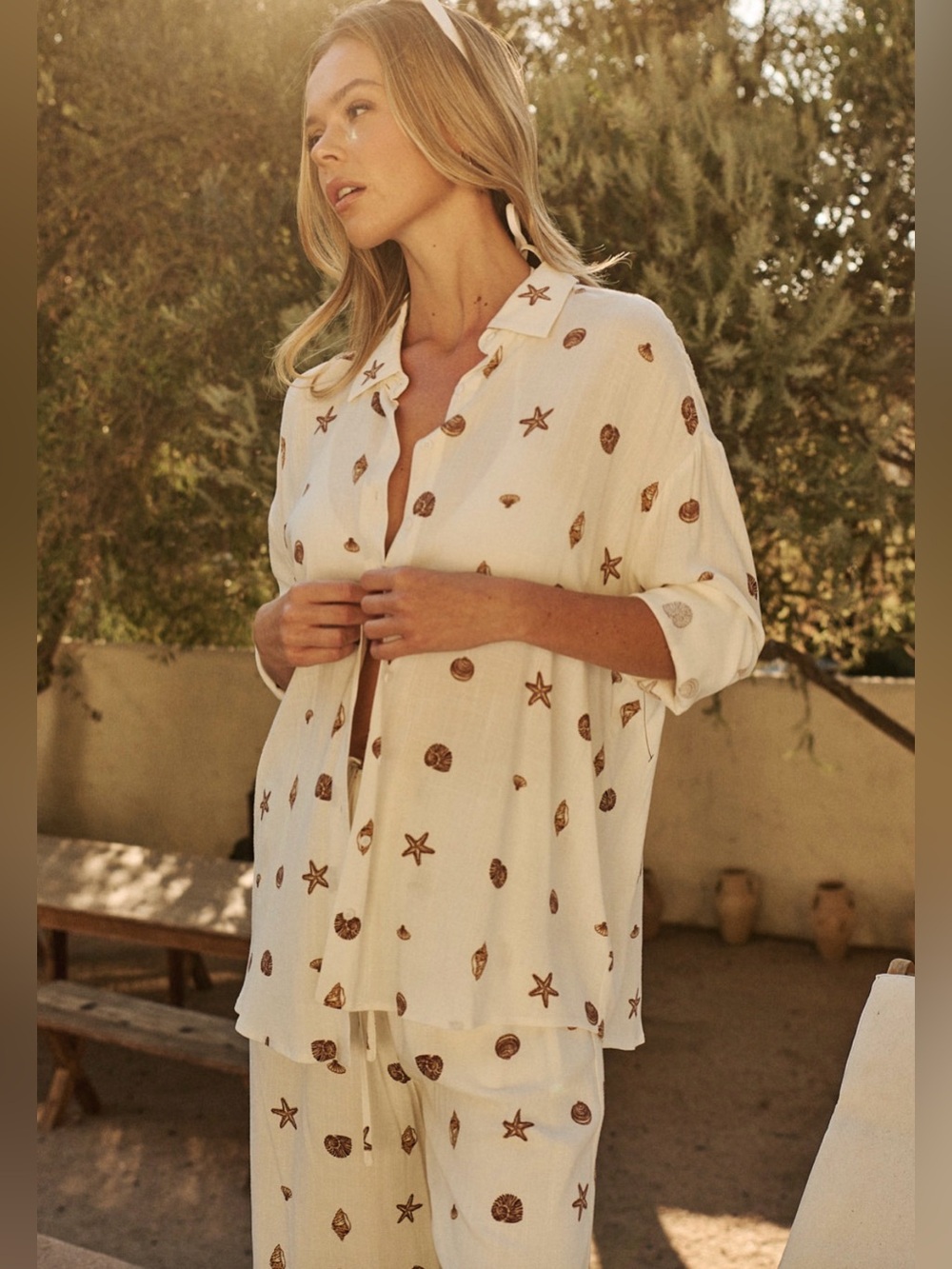 Cerise Shells Dalton Boyfriend Button Down Shirt